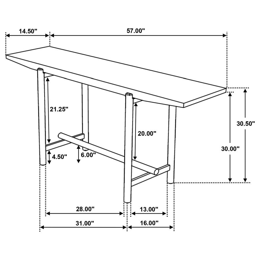 Home & Sleep Outlet - Darius Solid Wood Entryway Console Table Natural Mango