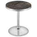 Cazen Round Faux Marble Top Pedestal Side Table Grey