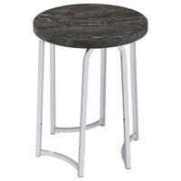Barcelo Round Faux Marble Top Metal Side Table Grey
