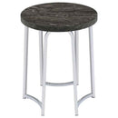 Barcelo Round Faux Marble Top Metal Side Table Grey