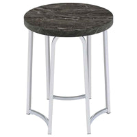 Barcelo Round Faux Marble Top Metal Side Table Grey