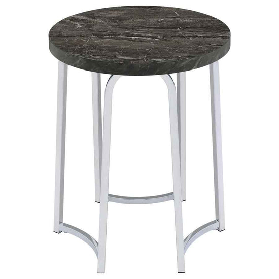 Barcelo Round Faux Marble Top Metal Side Table Grey