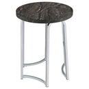 Barcelo Round Faux Marble Top Metal Side Table Grey