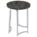 Barcelo Round Faux Marble Top Metal Side Table Grey