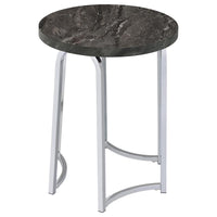 Barcelo Round Faux Marble Top Metal Side Table Grey