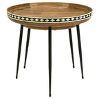 Home & Sleep Outlet - Ollie 2-piece Solid Wood Bone Inlay Nesting Table Natural