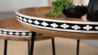 Home & Sleep Outlet - Ollie 2-piece Solid Wood Bone Inlay Nesting Table Natural