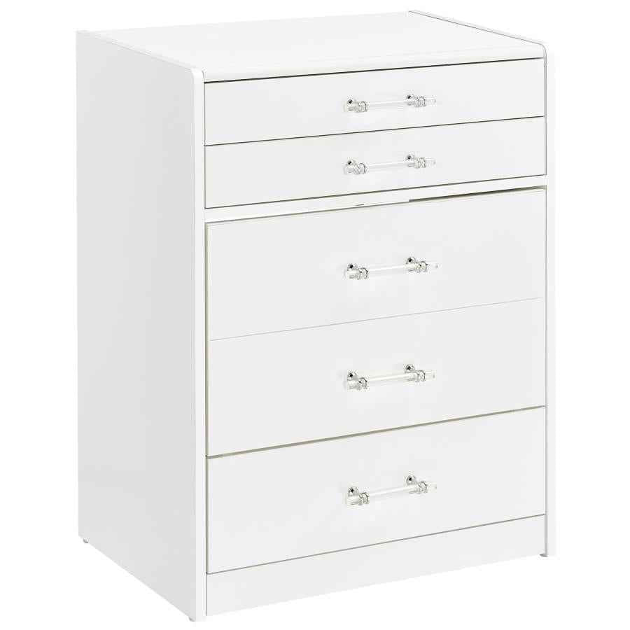 Danbury 3-drawer Makeup Vanity & Stool Set White High Gloss