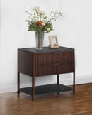 Zimmerlee 2-drawer Side Table with Shelf Rust Brown