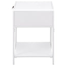 Amherst 1-drawer Radio Weave Cane Metal Bedside Table White