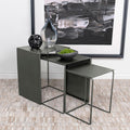 Home & Sleep Outlet - Imez 3-piece Rectangular Metal Nesting Table Set Grey