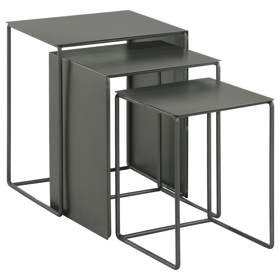 Home & Sleep Outlet - Imez 3-piece Rectangular Metal Nesting Table Set Grey