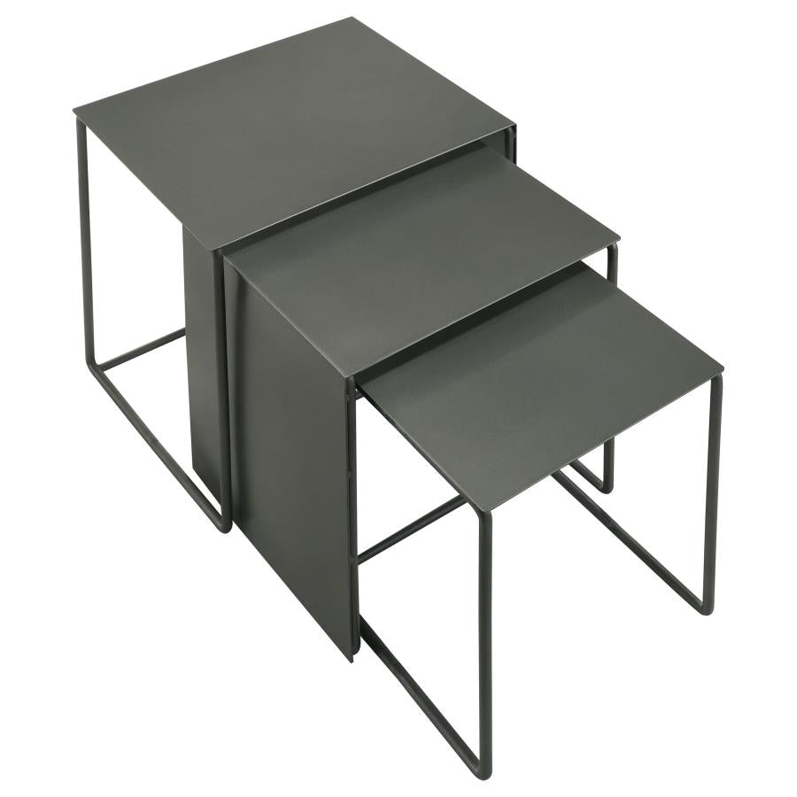 Home & Sleep Outlet - Imez 3-piece Rectangular Metal Nesting Table Set Grey