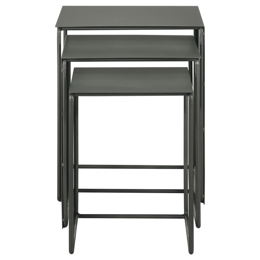 Home & Sleep Outlet - Imez 3-piece Rectangular Metal Nesting Table Set Grey