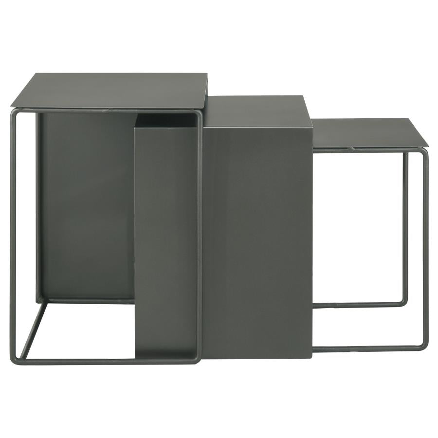 Home & Sleep Outlet - Imez 3-piece Rectangular Metal Nesting Table Set Grey