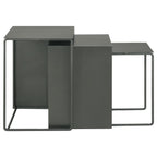 Home & Sleep Outlet - Imez 3-piece Rectangular Metal Nesting Table Set Grey