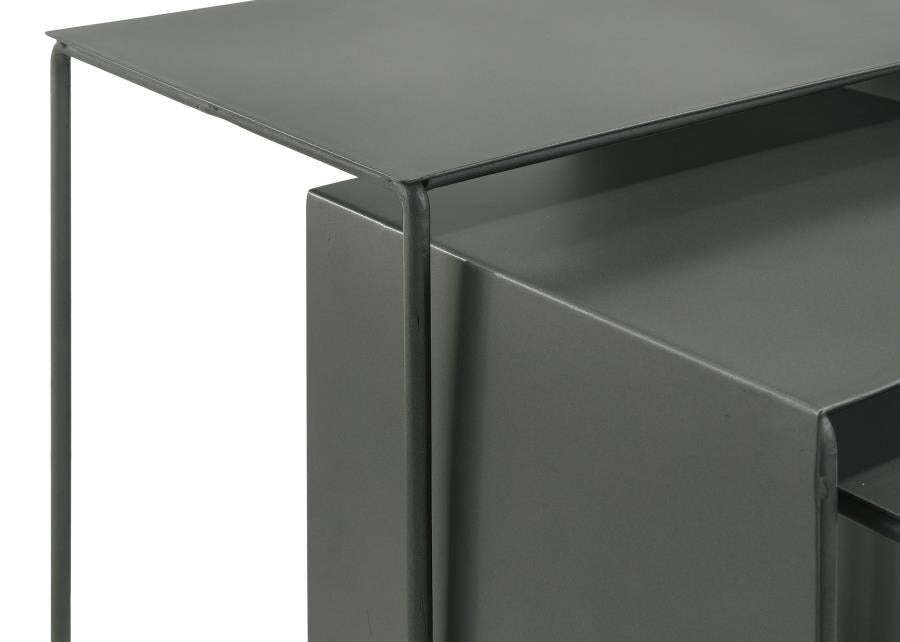 Home & Sleep Outlet - Imez 3-piece Rectangular Metal Nesting Table Set Grey