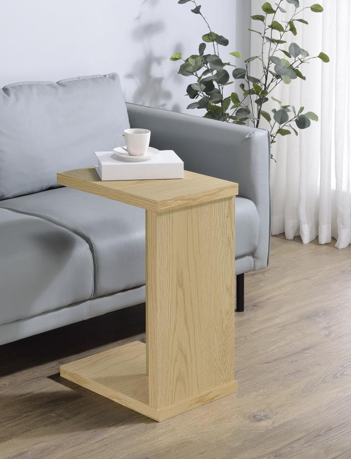 Home & Sleep Outlet - Clower Engineered Wood C-Shaped Sofa Side Table Light Oak