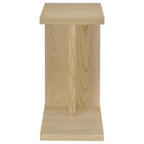 Home & Sleep Outlet - Clower Engineered Wood C-Shaped Sofa Side Table Light Oak