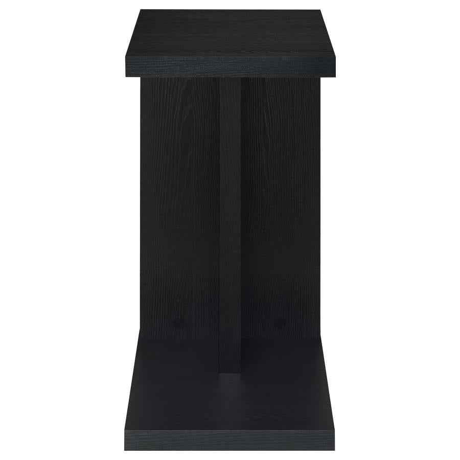 Clower Engineered Wood C-Shaped Sofa Side Table Black