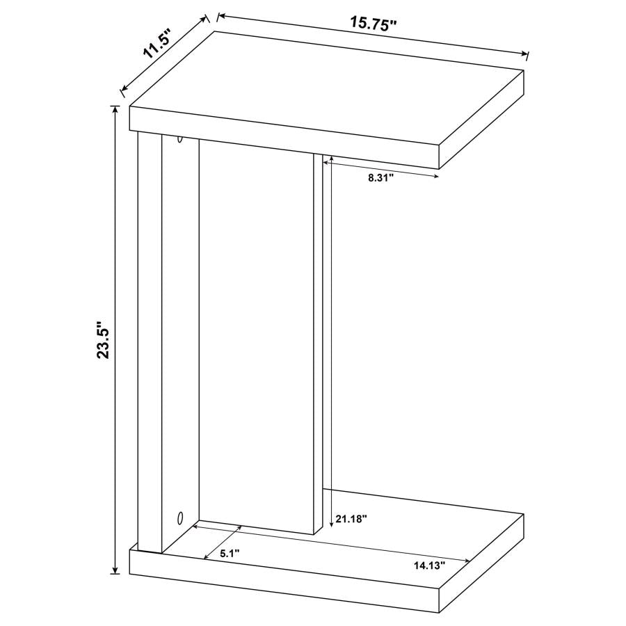 Home & Sleep Outlet - Clower Engineered Wood C-Shaped Sofa Side Table Mango