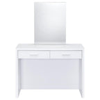 Home & Sleep Outlet - Bunbury Makeup Vanity Table Set Storage Mirror and Stool White