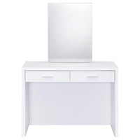 Bunbury Makeup Vanity Table Set Storage Mirror and Stool White