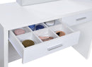 Bunbury Makeup Vanity Table Set Storage Mirror and Stool White