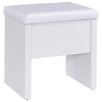 Home & Sleep Outlet - Bunbury Makeup Vanity Table Set Storage Mirror and Stool White