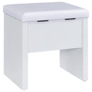 Bunbury Makeup Vanity Table Set Storage Mirror and Stool White