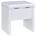 Home & Sleep Outlet - Bunbury Makeup Vanity Table Set Storage Mirror and Stool White