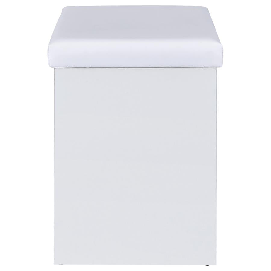 Home & Sleep Outlet - Bunbury Makeup Vanity Table Set Storage Mirror and Stool White