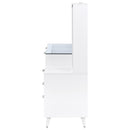 Souza 5-Drawer Makeup Vanity Table With LED Mirror White High Gloss