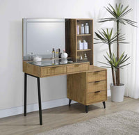 Souza 5-Drawer Makeup Vanity Table With LED Mirror Mango
