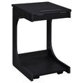 Home & Sleep Outlet - Ralston C-Shaped Lift-Top Sofa Side Table With Casters Black