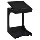 Ralston C-Shaped Lift-Top Sofa Side Table With Casters Black