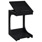 Home & Sleep Outlet - Ralston C-Shaped Lift-Top Sofa Side Table With Casters Black