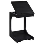 Home & Sleep Outlet - Ralston C-Shaped Lift-Top Sofa Side Table With Casters Black