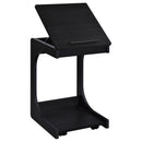 Ralston C-Shaped Lift-Top Sofa Side Table With Casters Black