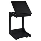 Home & Sleep Outlet - Ralston C-Shaped Lift-Top Sofa Side Table With Casters Black