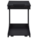 Ralston C-Shaped Lift-Top Sofa Side Table With Casters Black