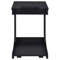 Ralston C-Shaped Lift-Top Sofa Side Table With Casters Black