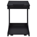 Home & Sleep Outlet - Ralston C-Shaped Lift-Top Sofa Side Table With Casters Black