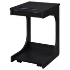 Home & Sleep Outlet - Ralston C-Shaped Lift-Top Sofa Side Table With Casters Black