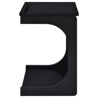 Ralston C-Shaped Lift-Top Sofa Side Table With Casters Black