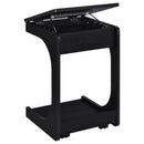 Ralston C-Shaped Lift-Top Sofa Side Table With Casters Black