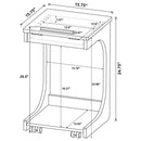 Ralston C-Shaped Lift-Top Sofa Side Table With Casters Black