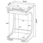 Home & Sleep Outlet - Ralston C-Shaped Lift-Top Sofa Side Table With Casters Black