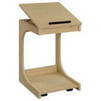 Home & Sleep Outlet - Ralston C-Shaped Lift-Top Sofa Side Table With Casters Light Oak