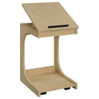 Home & Sleep Outlet - Ralston C-Shaped Lift-Top Sofa Side Table With Casters Light Oak